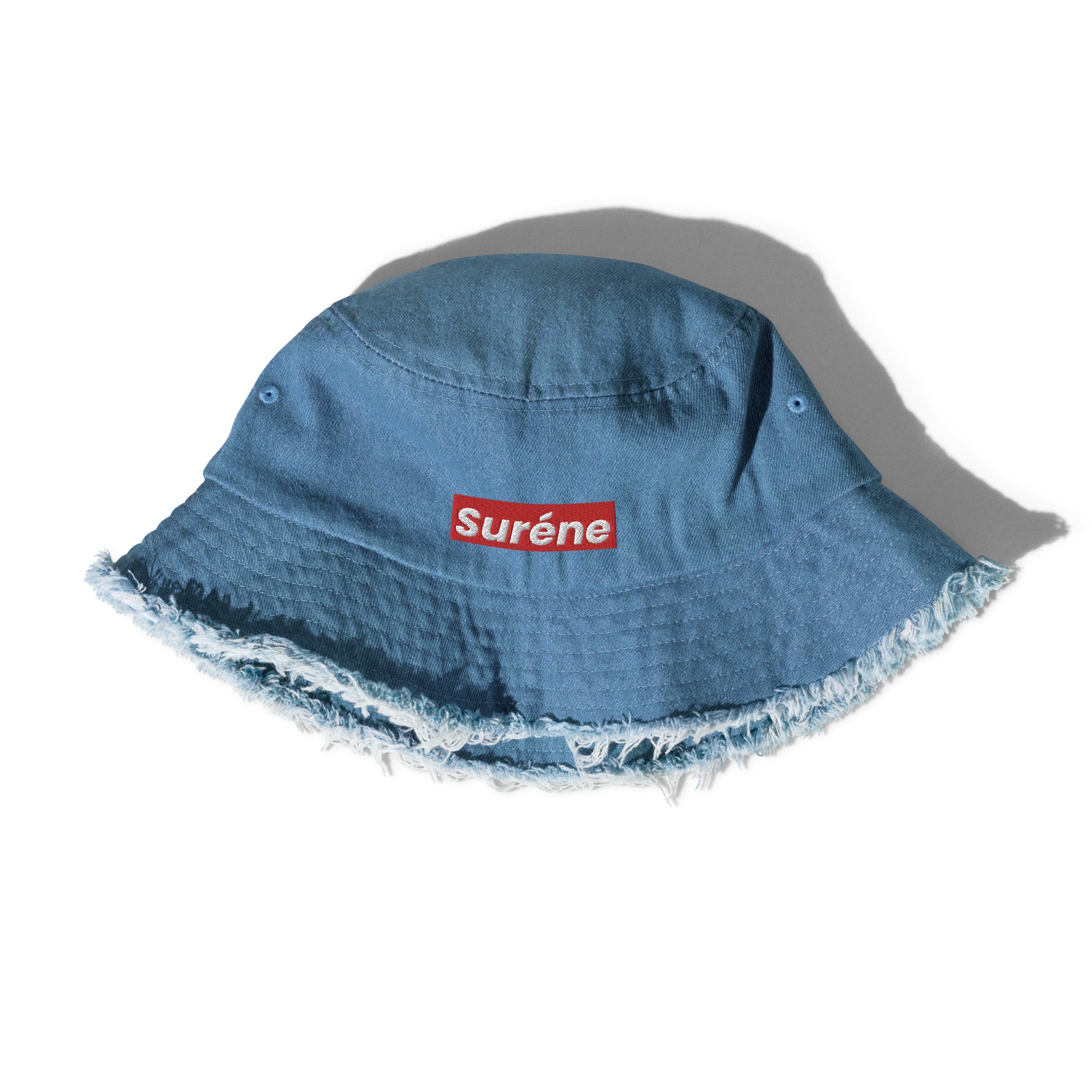 SRNE Distressed Denim Bucket Hat