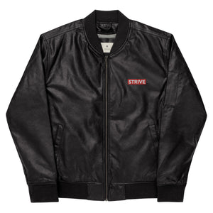 Open image in slideshow, Leather Bomber Jacket

